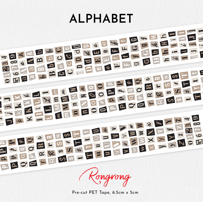 RongRong | Ransom Note Letters Pre-cut PET Tape