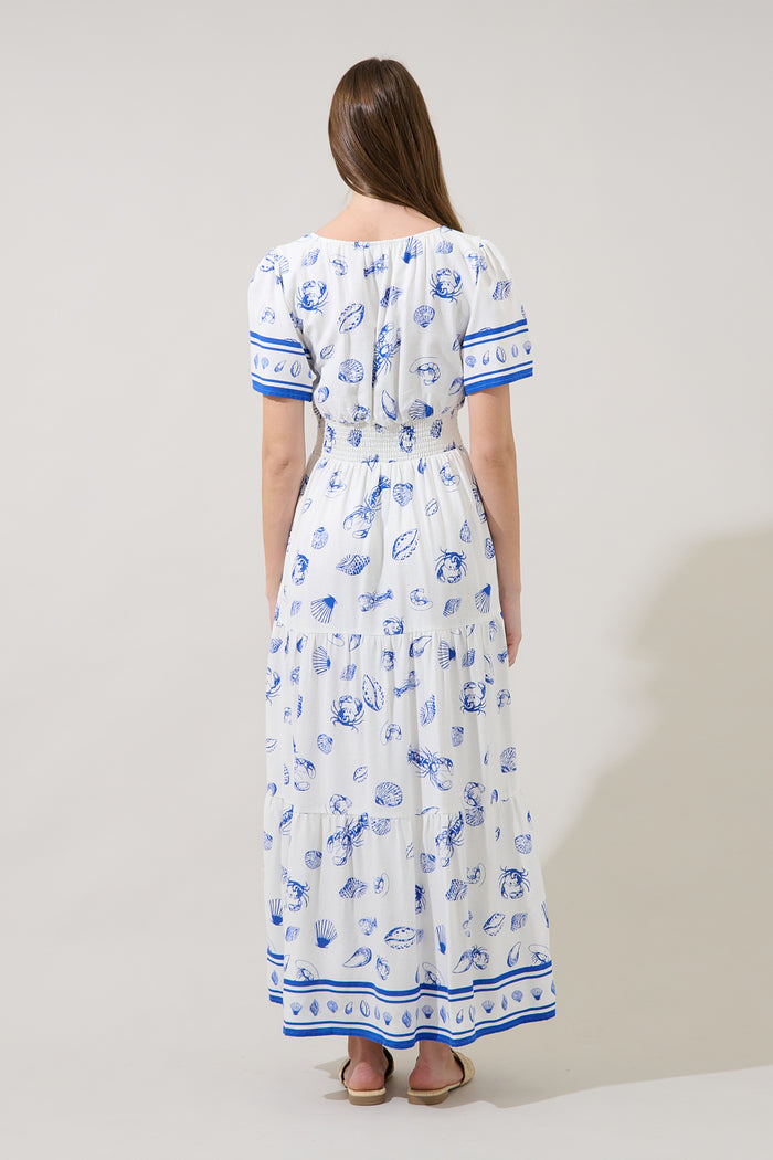 Rony Smocked Maxi Dress Sea Tale
