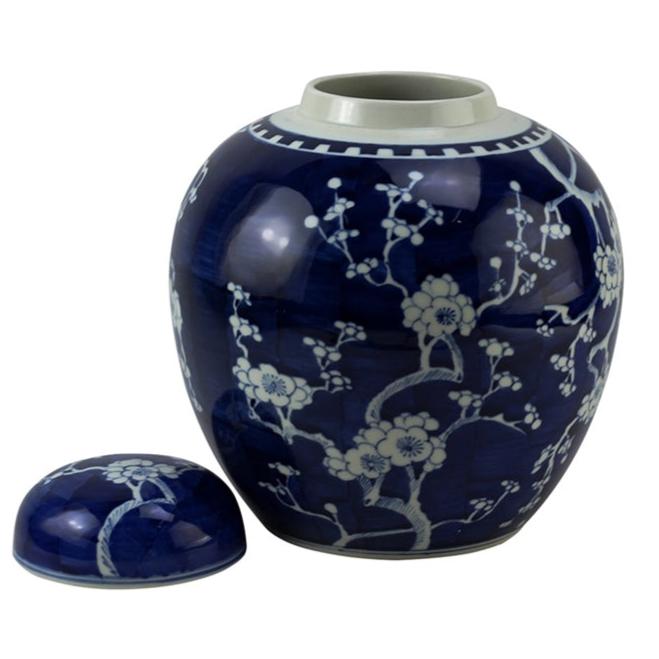 Round NAVY CHERRY BLOSSOM Jar by The Enchanted Home