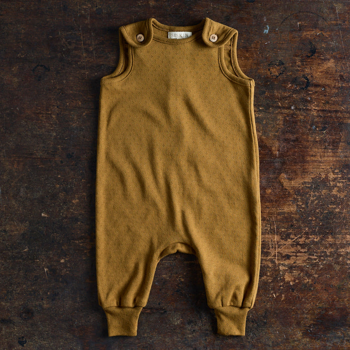 Ruff Baby Romper - Cotton Pointelle - Copper