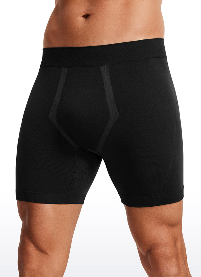 CRZ YOGA Men's Seamless Boxer Briefs Sports Underwear (3-Pack) All Black
