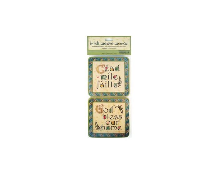 Set of 4 Irish Weave Words Coasters