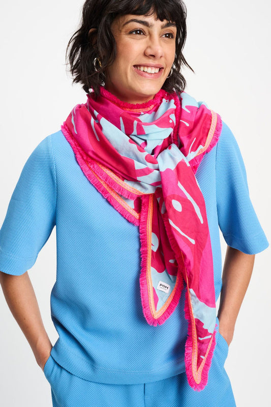 POM Amsterdam Shawls Multi colour / OS SHAWL - Hero Urban Flora Blue