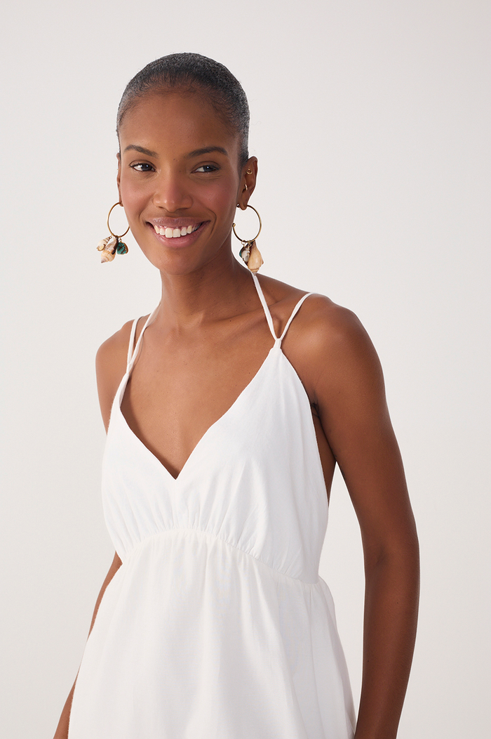 Short Cotton Embroidered Ruffled Dress_4