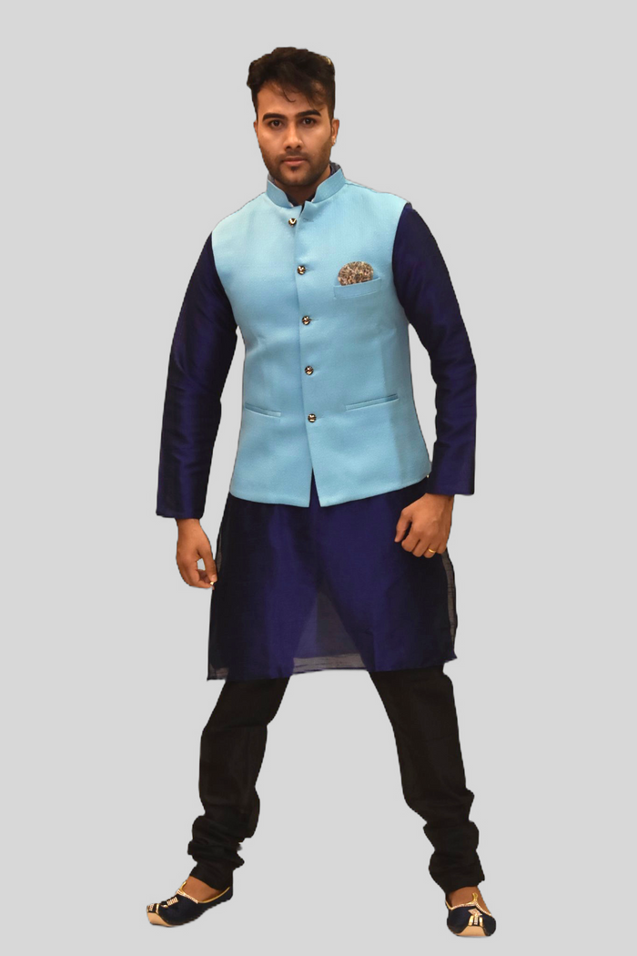 Silk Baby Blue Modi Vest