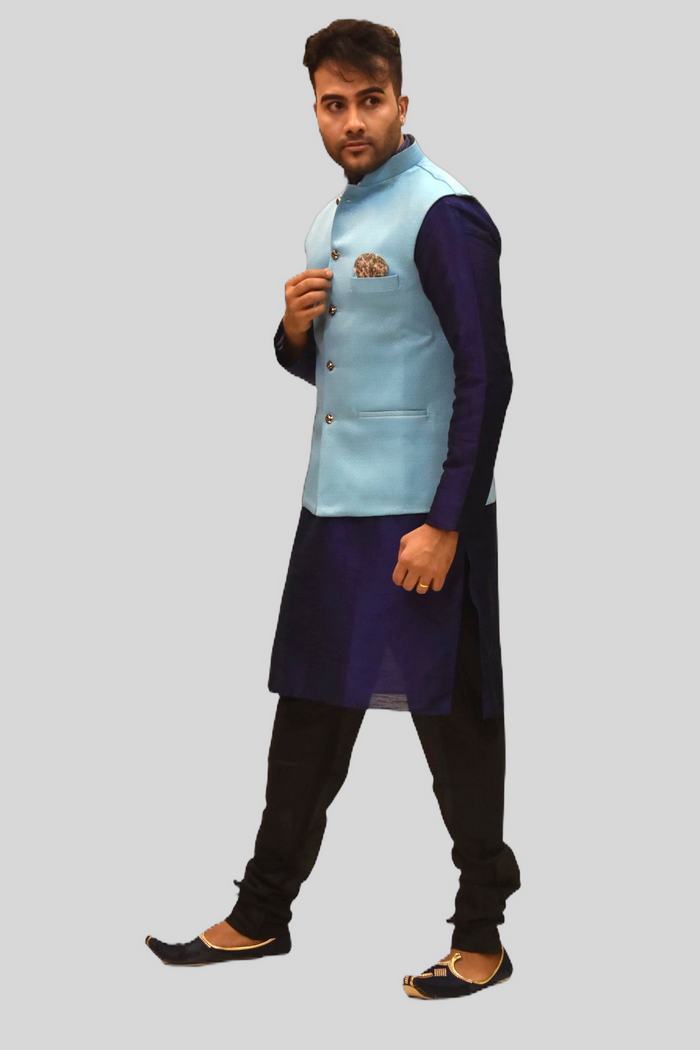 Silk Baby Blue Modi Vest