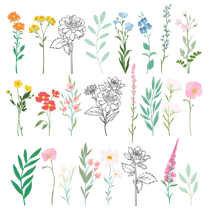 Spellbinders | Breakfast In Bed - Die Cut Floral Stickers