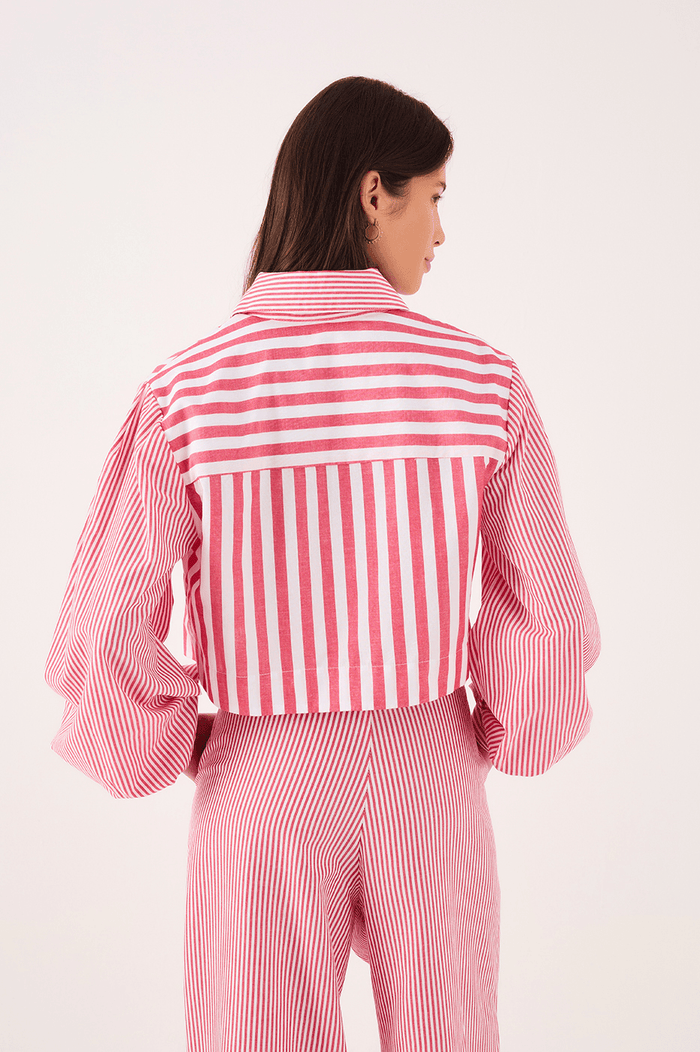 Striped Cropped Shirt_5