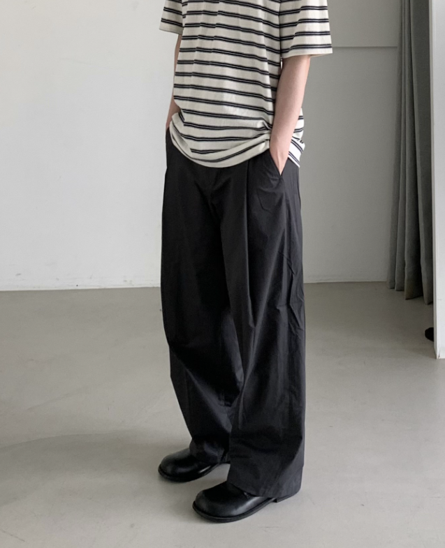 Summer Wide Tuck Banding Pants