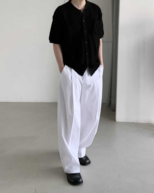 Summer Wide Tuck Banding Pants