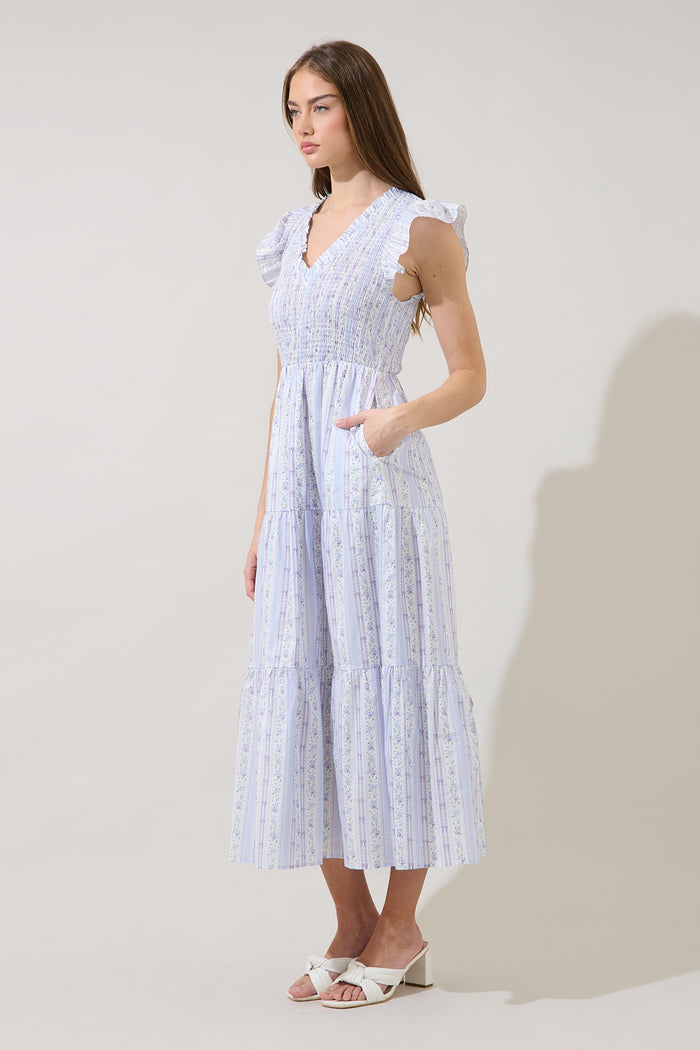Sunfire Tiered Midi Dress Madale Floral