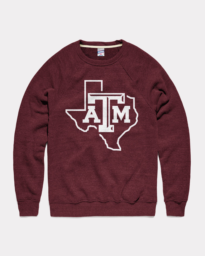 Texas A&M Texas Shape Maroon Crewneck