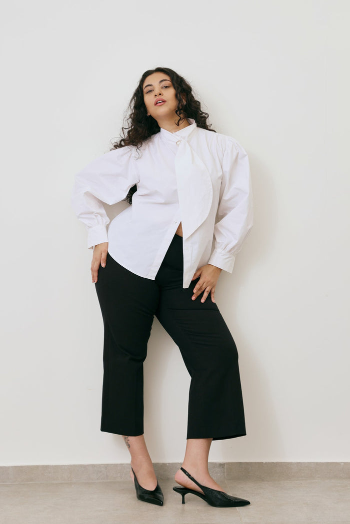 Tie neck blouse shirt