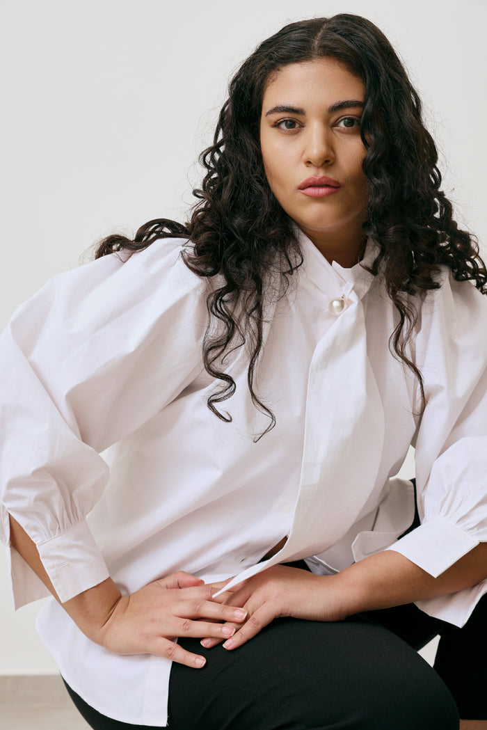 Tie neck blouse shirt