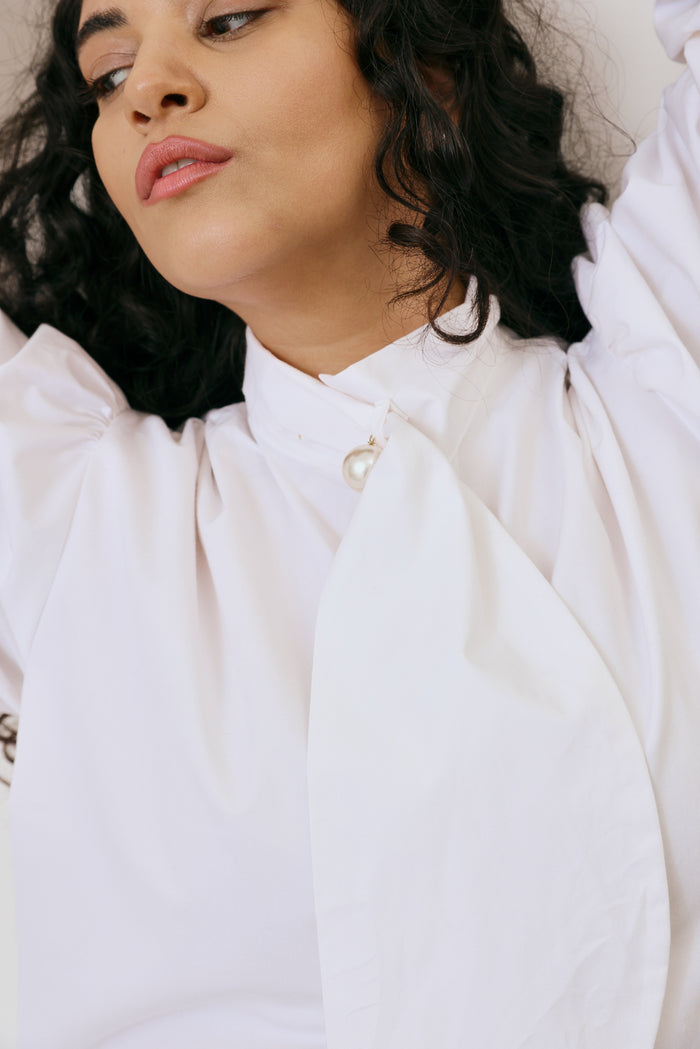 Tie neck blouse shirt
