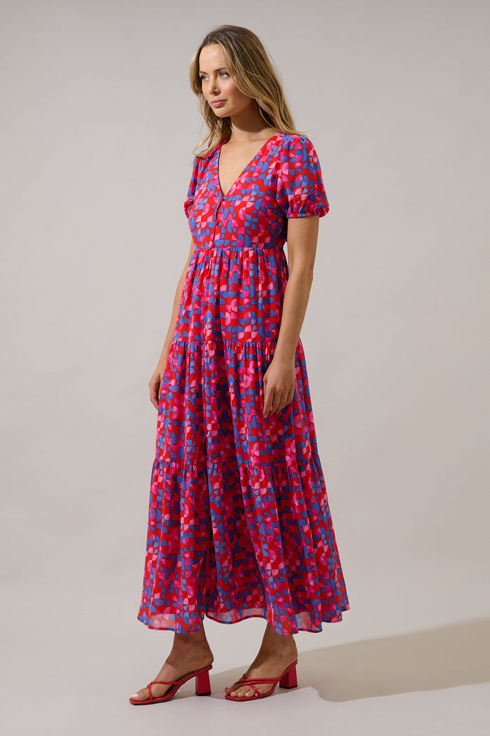 Tiered Maxi Dress Averly Geo