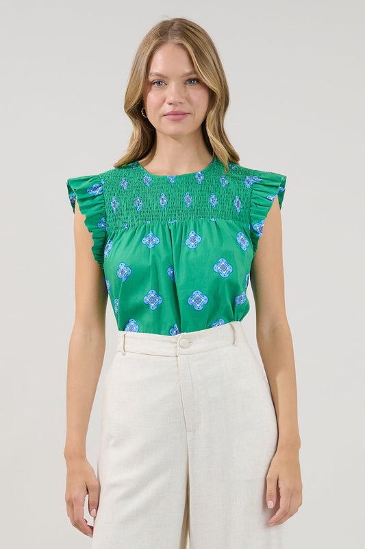 Tisha Ruffle Top Medallion