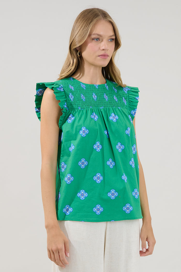 Tisha Ruffle Top Medallion