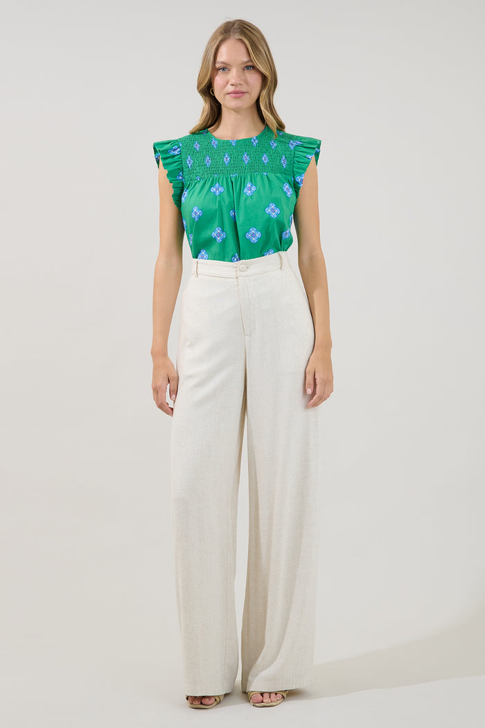 Tisha Ruffle Top Medallion