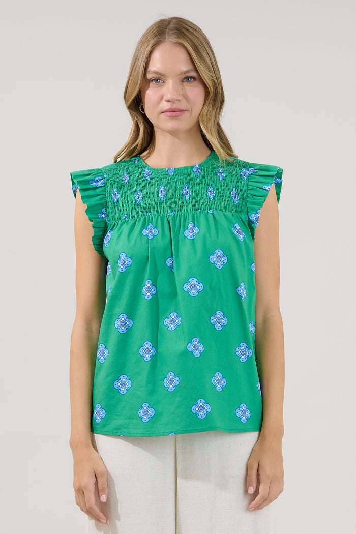 Tisha Ruffle Top Medallion