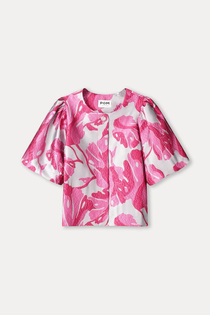 POM Amsterdam Tops TOP - Urban Flora Blue Jacquard
