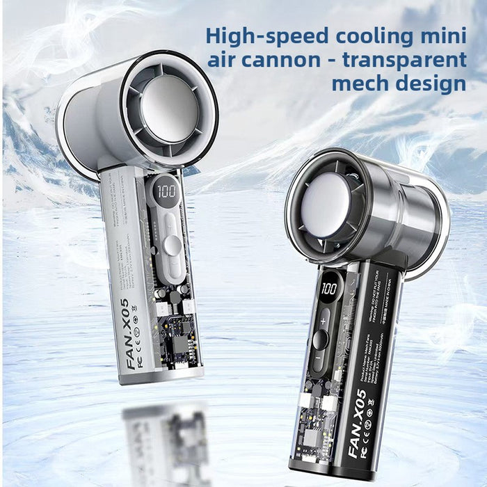Transparent USB Rechargeable Handheld Cooling Fan