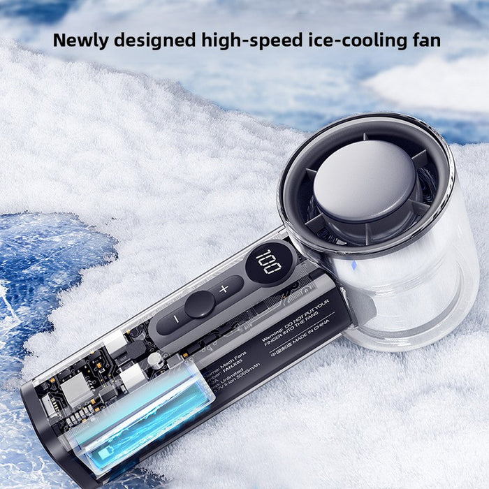 Transparent USB Rechargeable Handheld Cooling Fan