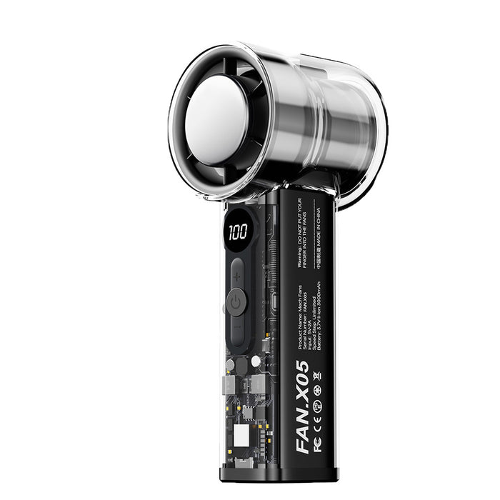 Transparent USB Rechargeable Handheld Cooling Fan