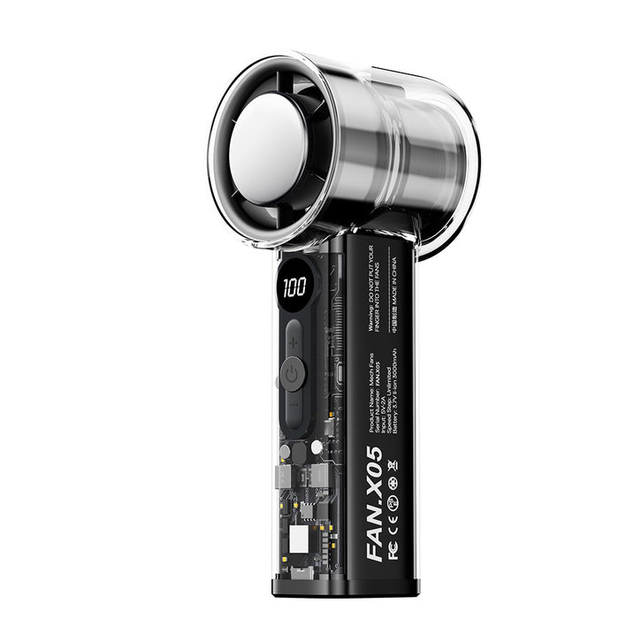 Transparent USB Rechargeable Handheld Cooling Fan