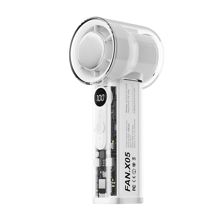 Transparent USB Rechargeable Handheld Cooling Fan