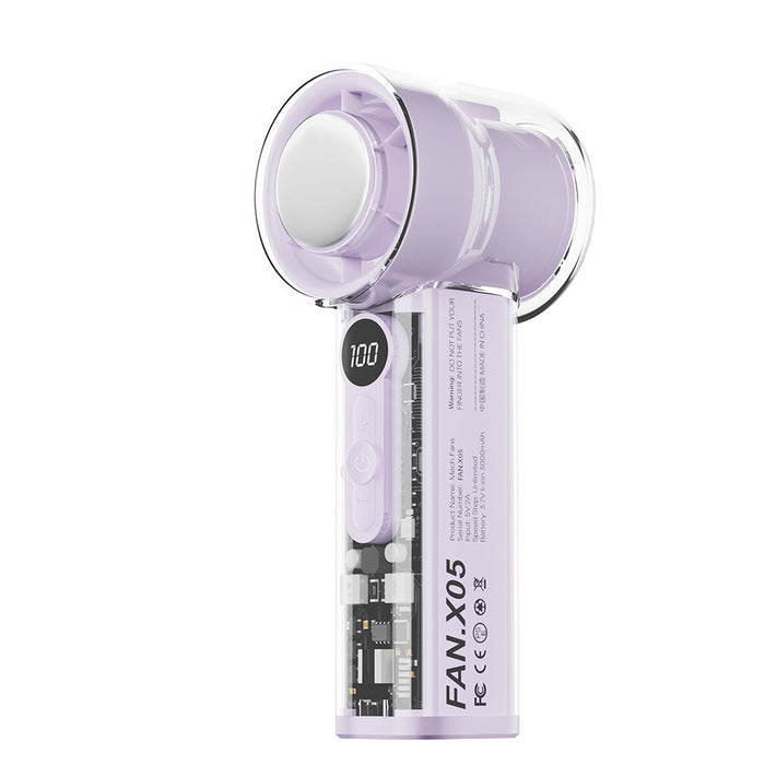 Transparent USB Rechargeable Handheld Cooling Fan