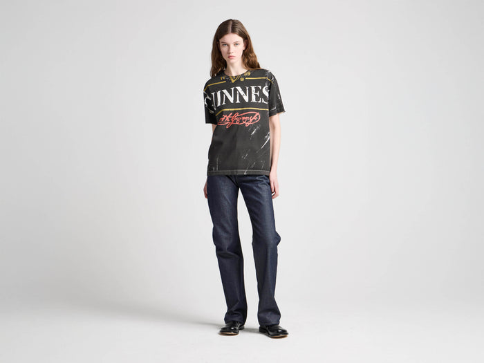 Unisex JW ANDERSON X GUINNESS BOTTLE TOP PRINT T-SHIRT IN BLACK