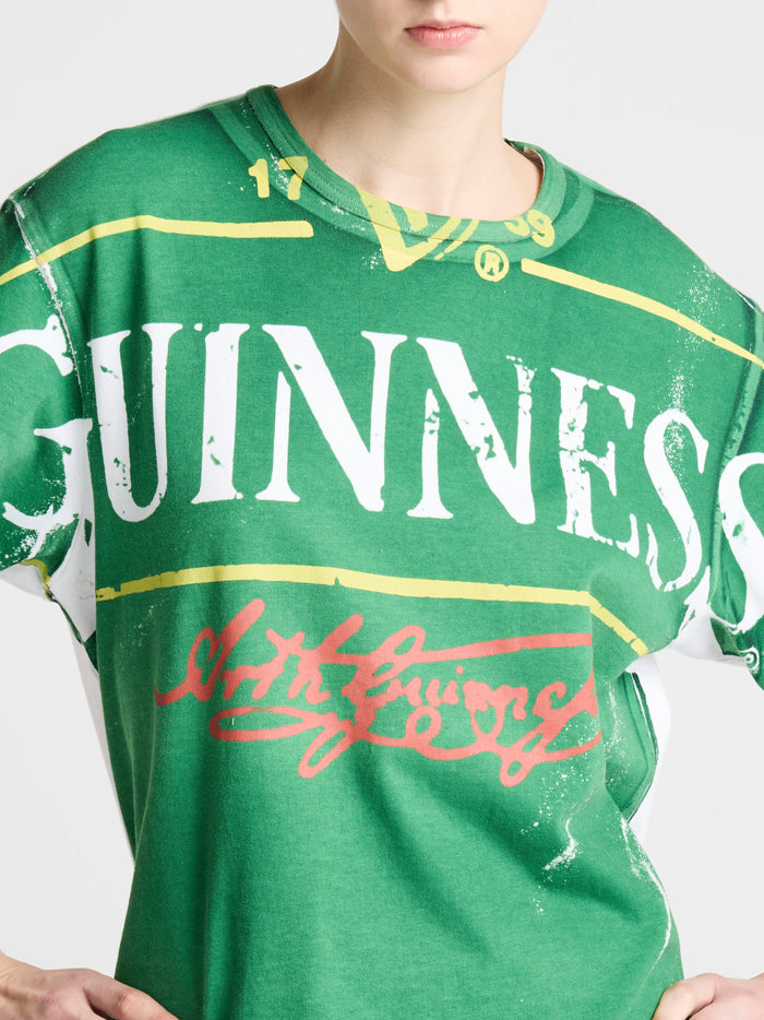 Unisex JW ANDERSON X GUINNESS BOTTLE TOP PRINT T-SHIRT IN GREEN