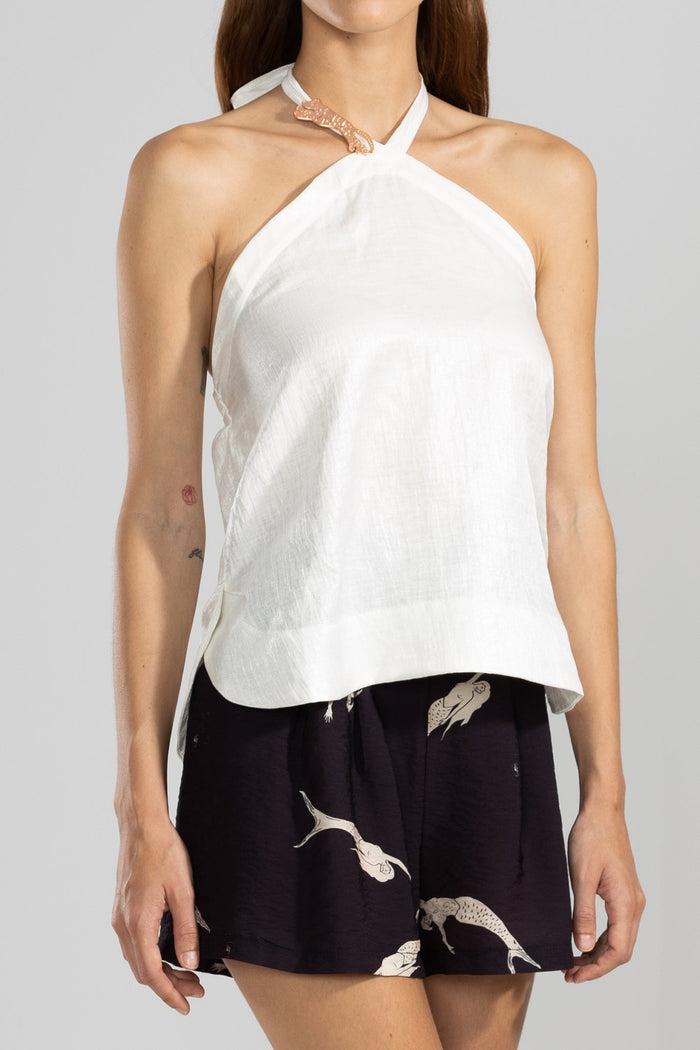 Vale Halter Top Blanco - Polonio Uruguay
