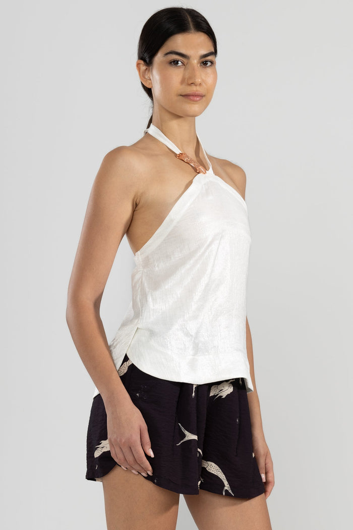 Vale Halter Top Blanco - Polonio Uruguay