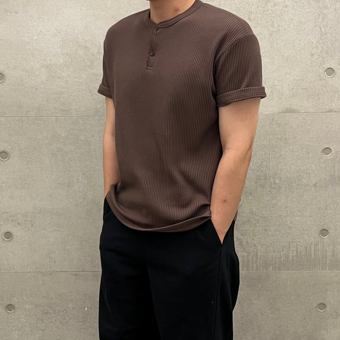 Waffle Henley Neck