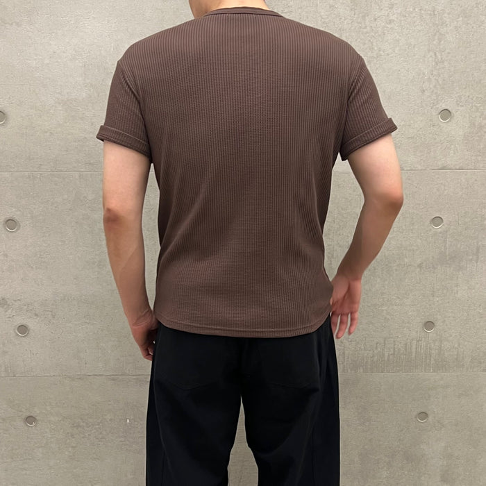 Waffle Henley Neck