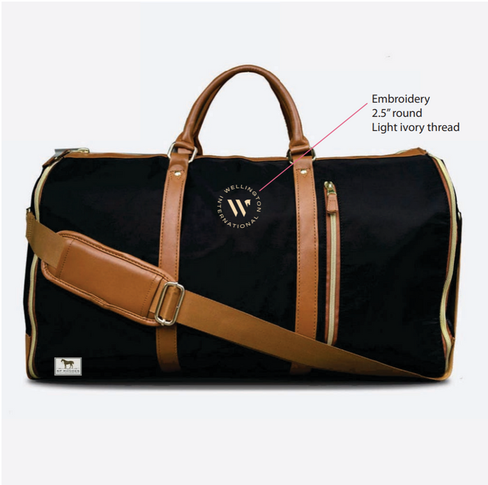 weekend duffle bag with Wellington International circle logo