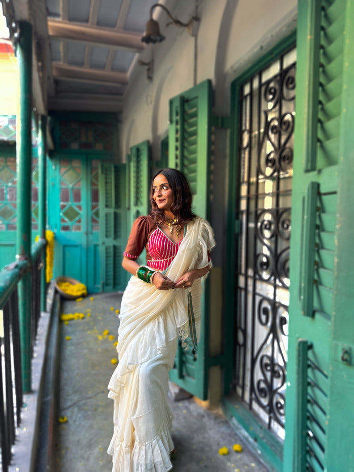 WHITE RUFFLE RANI