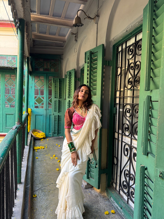 WHITE RUFFLE RANI