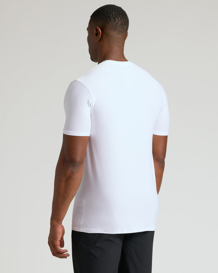 White Tall Active Crew Neck 2.0 showcased on a man from behind.