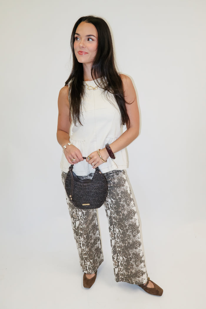 Wild Side Taupe Stretch Animal Print Pants - The Pink Tulip Clothing