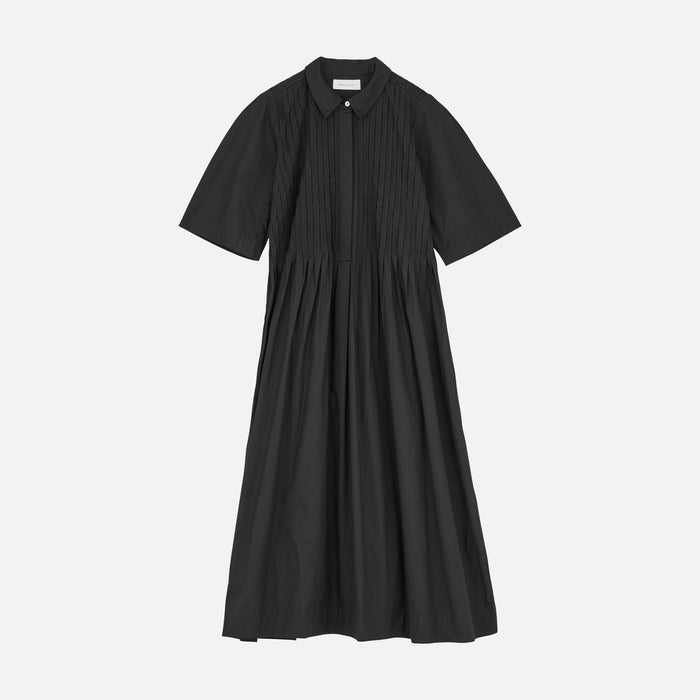 Women's Cotton Dot Shirtdress - Black