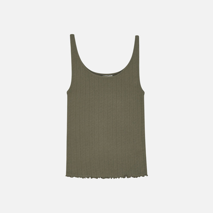 Women's Cotton Edie Low Back Top - Olive