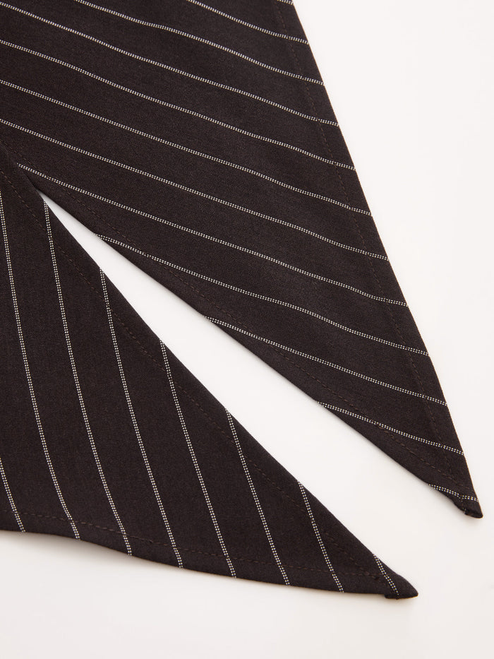 Wrap Tie-Waist Pinstripe Wide-Leg Pants