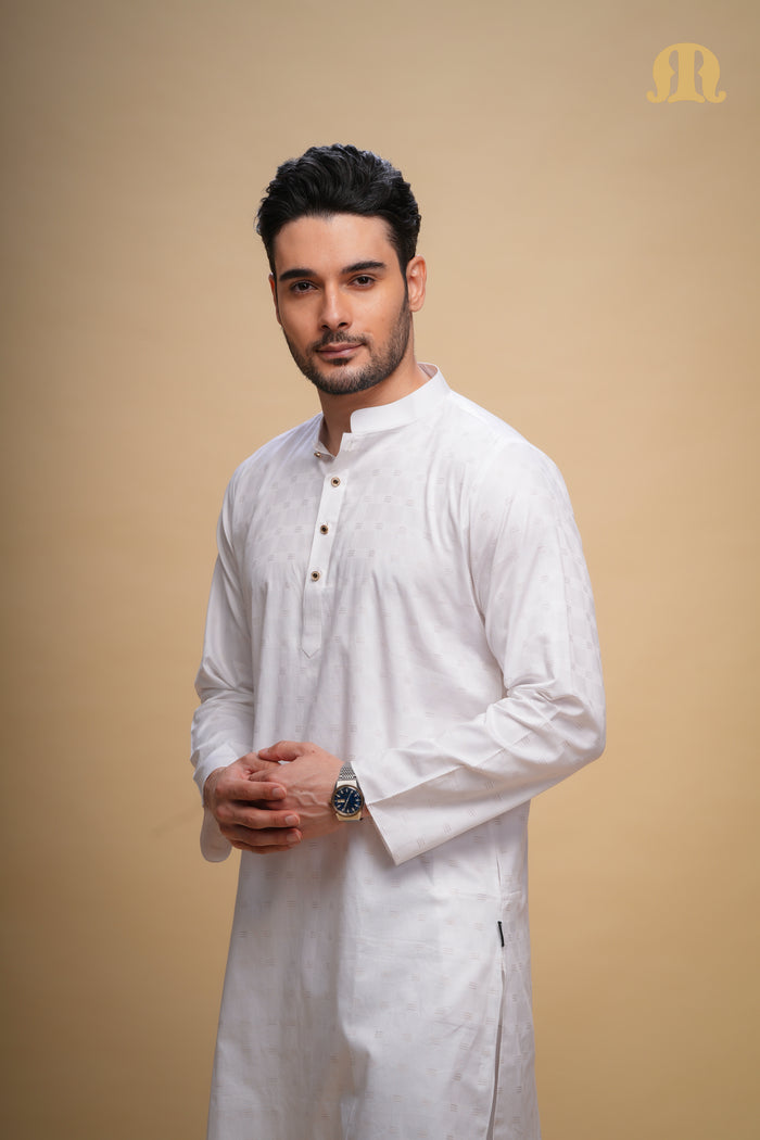 Yamuk Kurta White Set Men