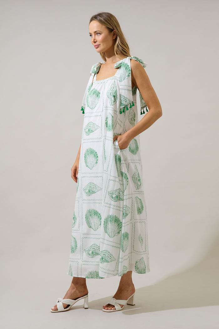 Yulisa Sleeveless Midi Dress Seashell Bay