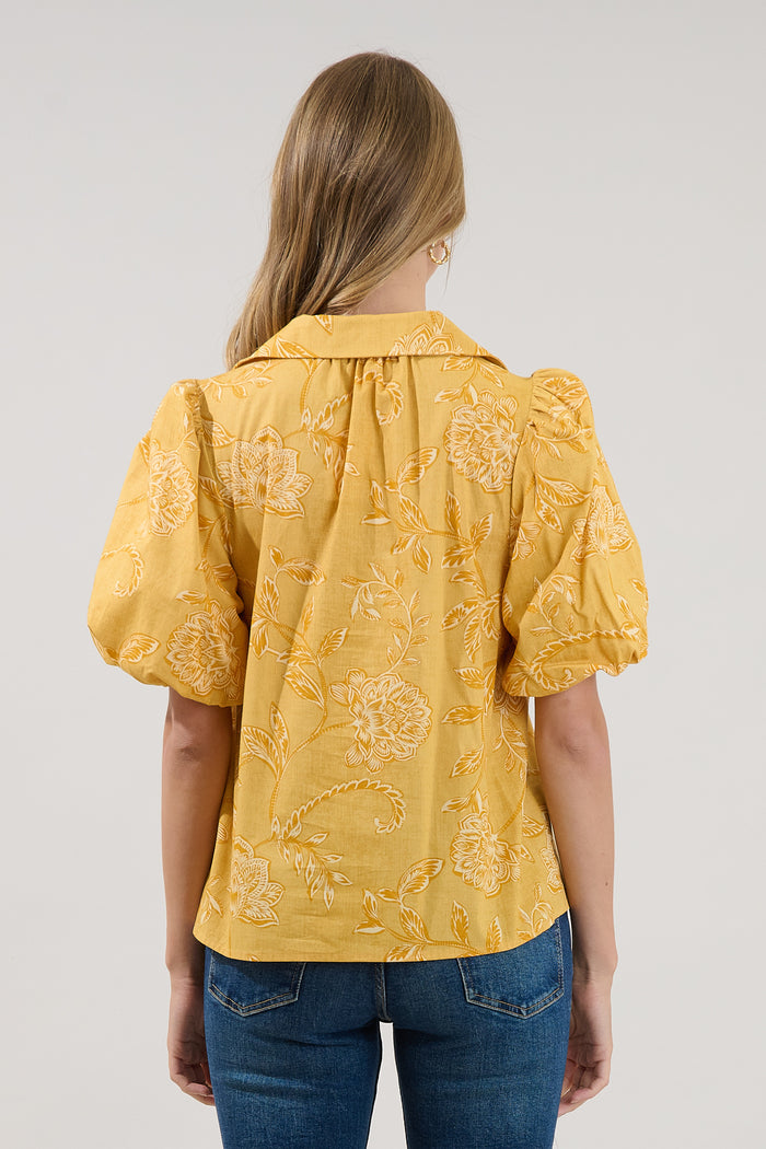Zarai Button Down Top Narobi Floral