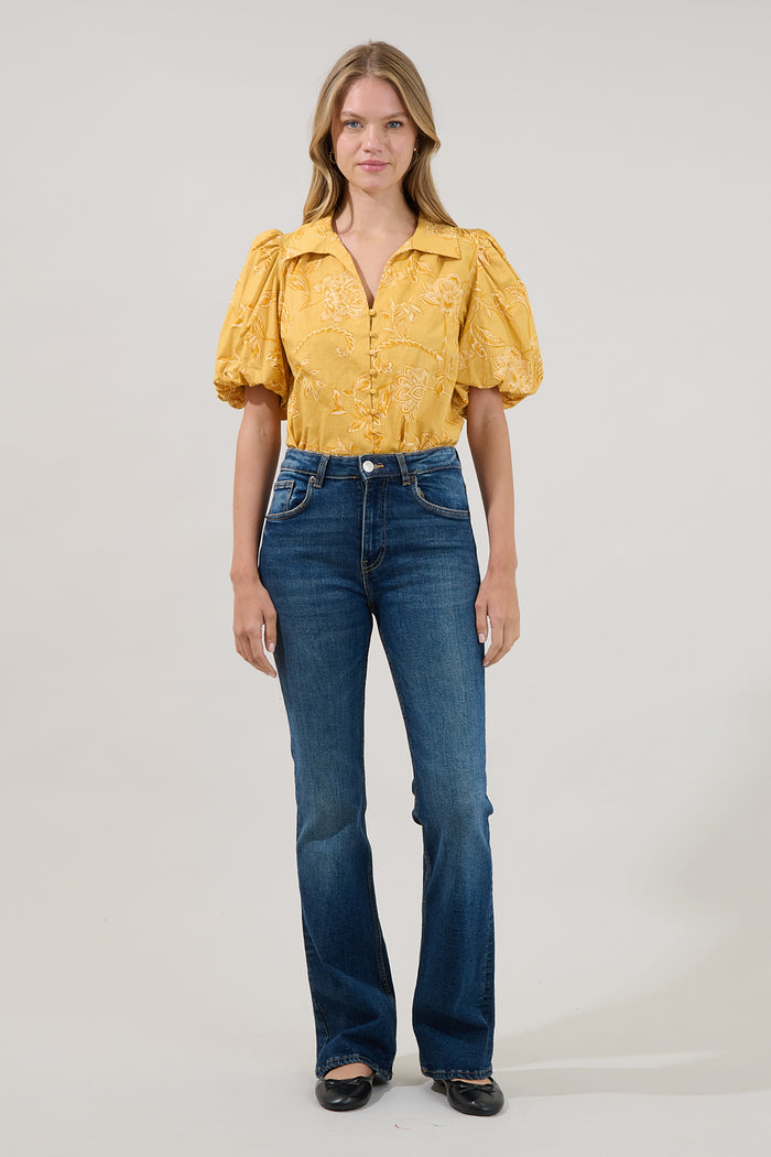Zarai Button Down Top Narobi Floral