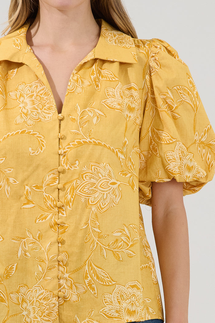 Zarai Button Down Top Narobi Floral